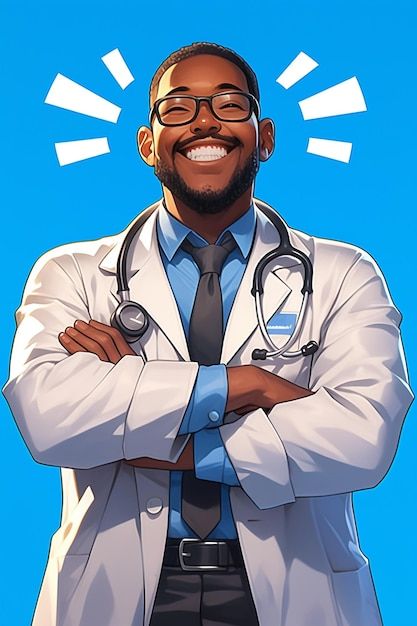 Illustration of a smiling doctor